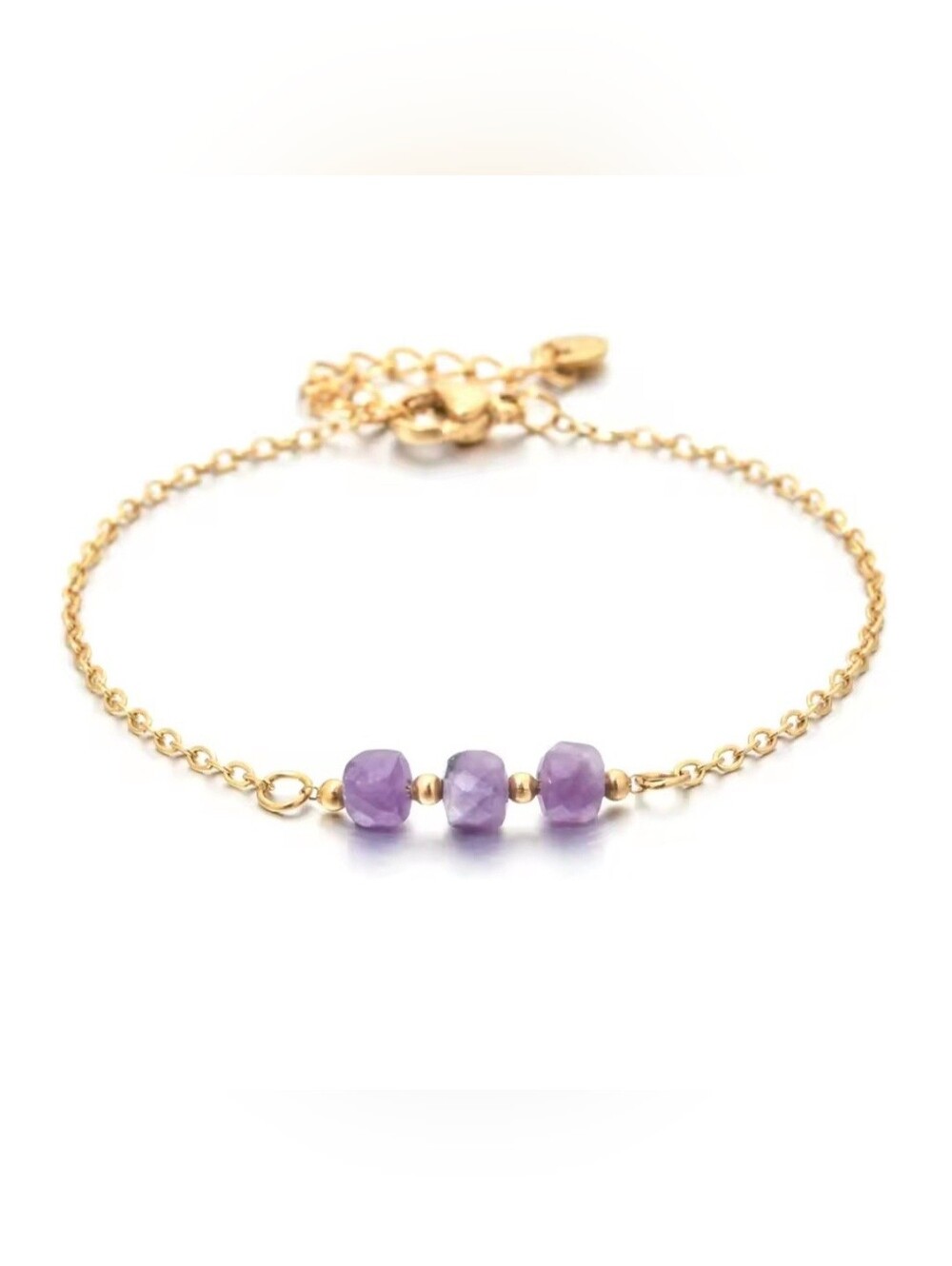 💜💜NEW💜💜 BEAUTIFUL!! SS Minimalist Faceted Amethyst Cube Bracelet